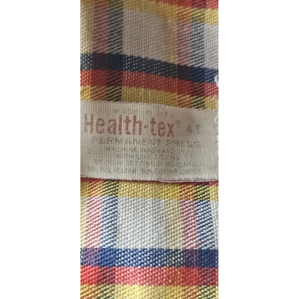Vintage Health -tex Permanent Press boy's 4T overall plaid made in USA